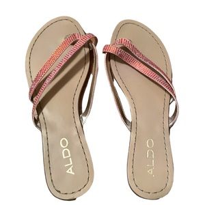 New Aldo coral rhinestone sandals